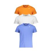 K-Way Bomull T-shirt, 3-pack Vit-Orange-Blå Multicolor, Herr