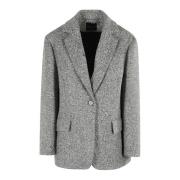 Roberto Collina Enknäppt Blazer Gray, Dam