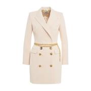 Elisabetta Franchi Vit Klänning Aw24 Elegant Stil White, Dam