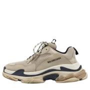 Balenciaga Vintage Pre-owned Laeder sneakers Beige, Herr