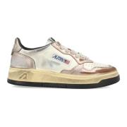 Autry Metallic Rose Sneakers Vintage Stil Beige, Dam