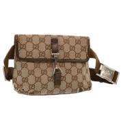 Gucci Vintage Pre-owned Canvas crossbodyvskor Beige, Dam