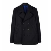 Paul Smith Marinblå Ull Peacoat Klassisk Stil Blue, Herr