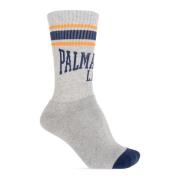 Palm Angels Strumpor med logotyp Gray, Herr