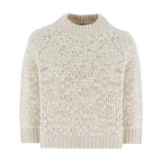 Peserico Mjuk Crew Neck Stickad Jumper White, Dam