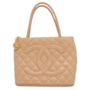 Chanel Vintage Pre-owned Laeder chanel-vskor Beige, Dam