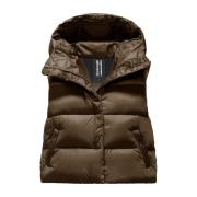 BomBoogie Ottawa Vest - Kort damdunväst i Bright Nylon Brown, Dam