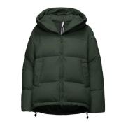 BomBoogie Nagoya Cape - Oversize Bi-Material Dunfyllt Cape Green, Dam