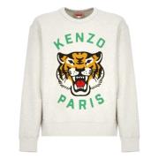 Kenzo Grå Crew Neck Sweatshirt Lucky Tiger Gray, Herr