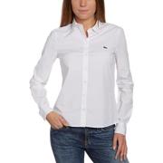 Lacoste Slim Fit Skjorta med Grön Krokodil White, Dam