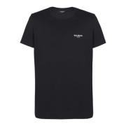 Balmain Paris flocked T-shirt med korta ärmar Black, Herr