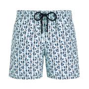 Vilebrequin Herr badshorts med snabbtorkande finish Blue, Herr