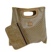 Celine Vintage Pre-owned Canvas handvskor Beige, Dam