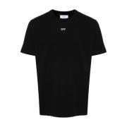 Off White Svarta T-shirts Polos för Män Black, Herr