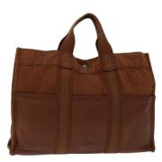 Hermès Vintage Pre-owned Canvas handvskor Brown, Dam