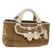 Celine Vintage Pre-owned Canvas handvskor Brown, Dam