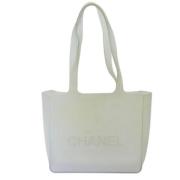 Chanel Vintage Pre-owned Vinyl totevskor Beige, Dam