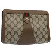 Gucci Vintage Pre-owned Laeder kuvertvskor Beige, Dam