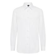 Boggi Milano Skjorta i bomullstwill, regular fit White, Herr