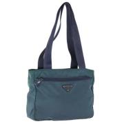 Prada Vintage Pre-owned Nylon totevskor Blue, Dam