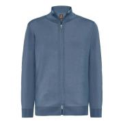 Boggi Milano Merino Ull Zip-tröja Blue, Herr