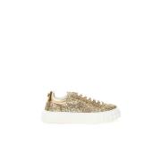 Casadei Guld Läder Sneakers Kvinnor Yellow, Dam