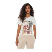 Guess Tryckt bomulls-T-shirt White, Dam