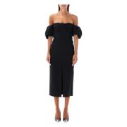 Isabel Marant Svart Off-Shoulder Midi Klänning Black, Dam