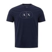 Armani Exchange Blå Bomull T-shirt Klassisk Crew Neck Blue, Herr