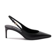 Dolce & Gabbana Svart Läder Slingback Pumps Black, Dam