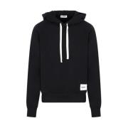 Jil Sander Svart Bomull Hoodie Sweatshirt Black, Herr