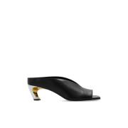 Alexander McQueen Läder Slides Black, Dam