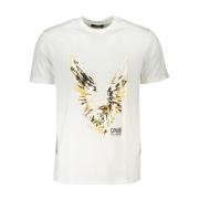 Cavalli Class Logo Print Bomull T-shirt White, Herr