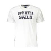 North Sails Vit Tee med iögonfallande tryck White, Herr