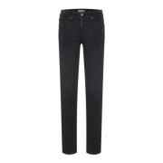 Cambio Mörk Denim Straight-Leg Jeans Black, Dam