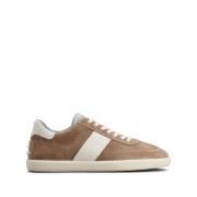 Tod's Beige Mocka Sidestripe Sneakers Beige, Herr