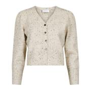 Neo Noir Beige Melange Hunter Cardigan Beige, Dam