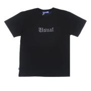 Usual Svart Herr Tee med Logo Print Black, Herr