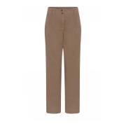 Gustav Straight Leg Trousers Portabella Style Brown, Dam