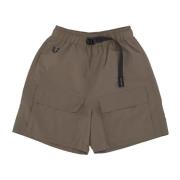 Usual Mud Brown Cargo Shorts Elastisk Stängning Brown, Herr