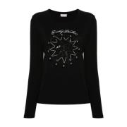 Liu Jo Svart Logo Print Crew Neck T-shirt Black, Dam