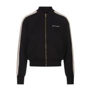 Palm Angels Svart Zip-Up Sweatshirt med Logo Black, Dam