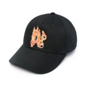 Palm Angels Monogram Logo Baseball Cap Svart Hatt Black, Herr