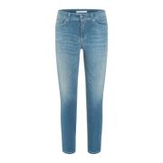 Cambio Cropped Denim Wash Jeans Blue, Dam