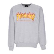 Thrasher Flame Crewneck Sweatshirt Ljus Stål/Gul Gray, Unisex