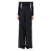 MM6 Maison Margiela Svarta Wide-Leg Byxor Black, Dam