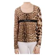 Roberto Cavalli Elegant Leopard Top Brown, Dam