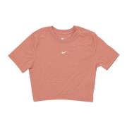 Nike Slim-fit Cropped T-shirt Terra Blush/white Pink, Dam