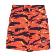 Propaganda Camo Cargo Shorts med Fickor Orange, Herr