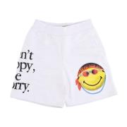 Market Smiley Logo Sweatshorts Elastisk Midja White, Herr